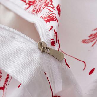 Biała Pościel Świąteczna Satyna Bawełniana z Nadrukiem 160x200 Laponia