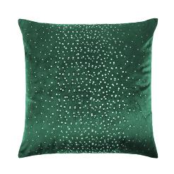 Poszewka dekoracyjna SHINY 45x45 welurowa butelkowa zieleń w kryształki