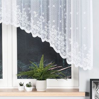 Firanka żakardowa gotowa na żabki KAROLINA 300x130 biała