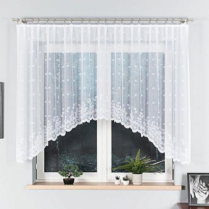 Firanka żakardowa gotowa na żabki KAROLINA 300x130 biała