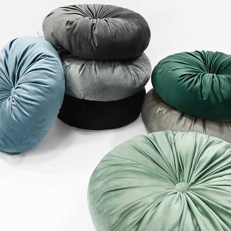 Poszewka dekoracyjna Soft welurowa grafitowa okrągła