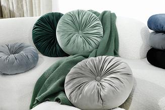 Poszewka dekoracyjna Soft welurowa grafitowa okrągła