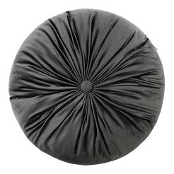Poszewka dekoracyjna Soft welurowa grafitowa okrągła