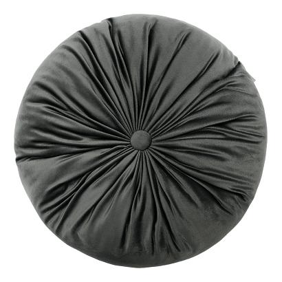 Poszewka dekoracyjna Soft welurowa grafitowa okrągła