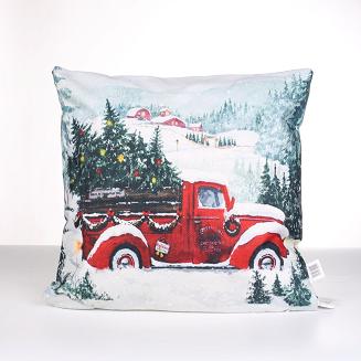 Poszewka dekoracyjna świecąca LED 40x40 świąteczny samochód