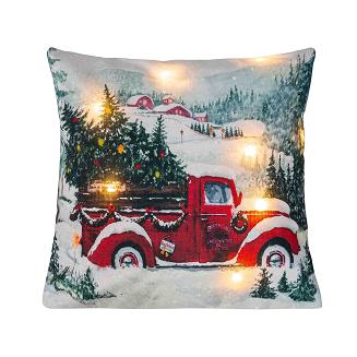 Poszewka dekoracyjna świecąca LED 40x40 świąteczny samochód