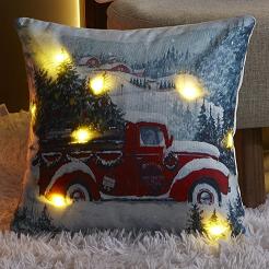 Poszewka dekoracyjna świecąca LED 40x40 świąteczny samochód