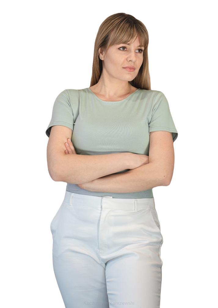 Koszulka damska z krótkim rękawem CARLA miętowa