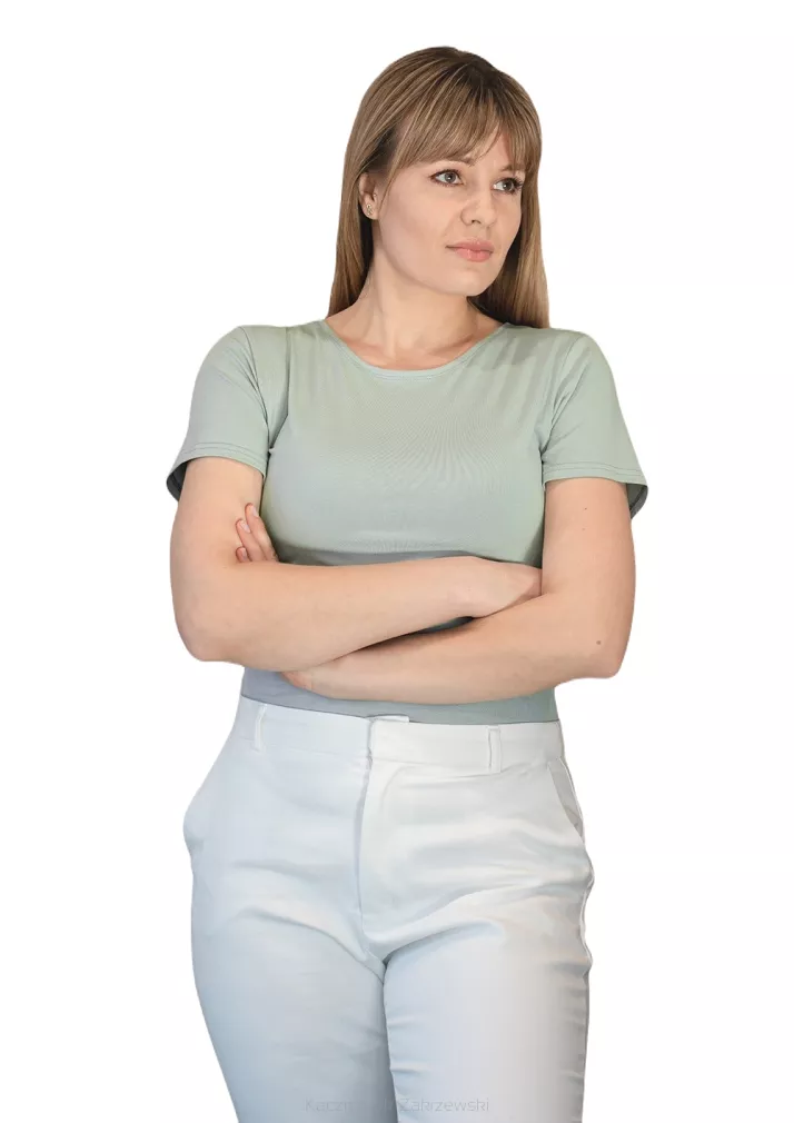 Koszulka damska z krótkim rękawem CARLA miętowa