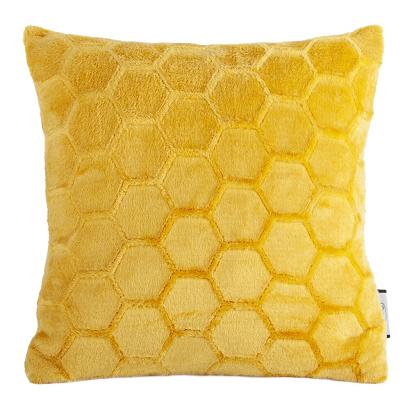 Poszewka dekoracyjna ZOE2 40x40 Eurofirany musztardowa wytłaczany geometryczny wzór 3D