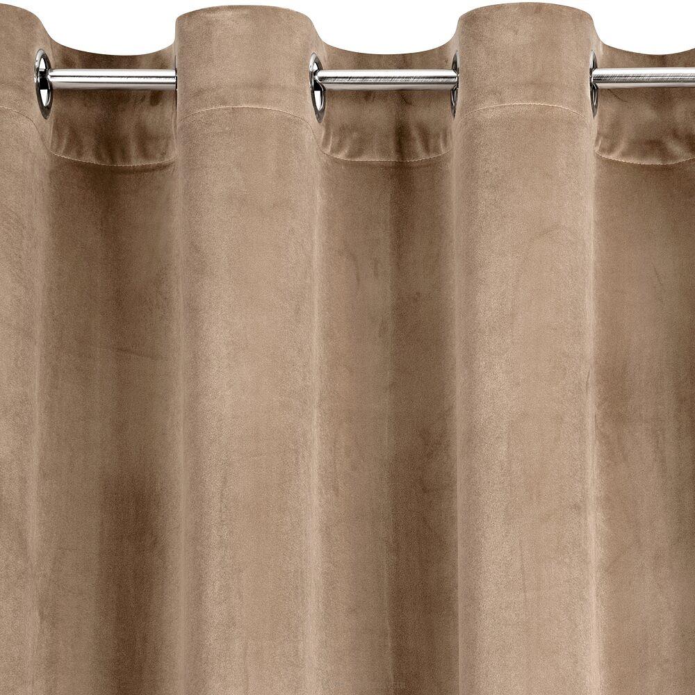 Zasłona gotowa na przelotkach ROSA 140x250 Design91 ciemnobeżowy