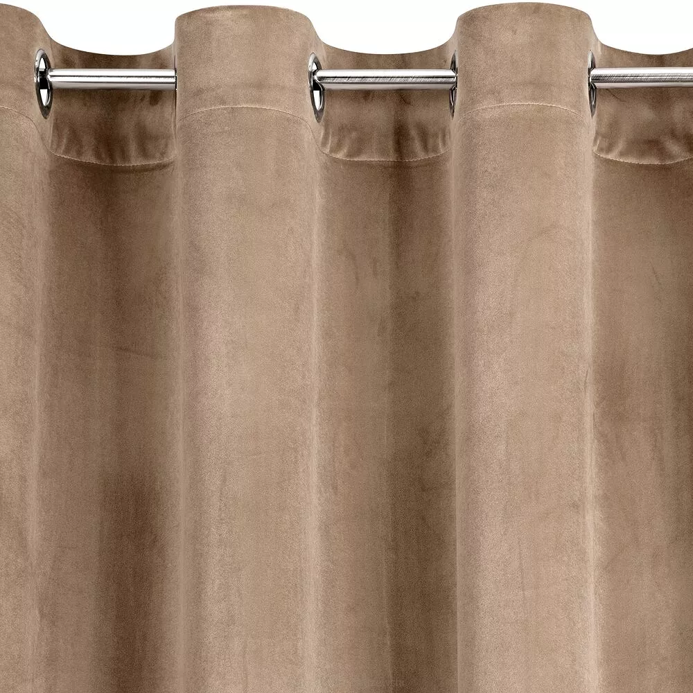 Zasłona gotowa na przelotkach ROSA 140x250 Design91 ciemnobeżowy