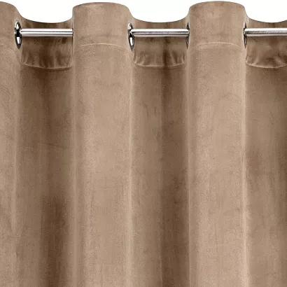 Zasłona gotowa na przelotkach ROSA 140x250 Design91 ciemnobeżowa