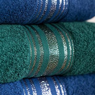 Ręcznik bawełniany OSKAR 50x90 szmaragdowy bordiura z szampańską nicią