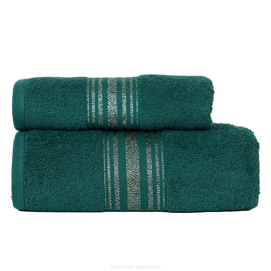 Ręcznik bawełniany OSKAR 50x90 szmaragdowy bordiura z szampańską nicią