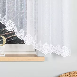 Firanka żakardowa gotowa na żabki ŻAKLINA 400x160 biała