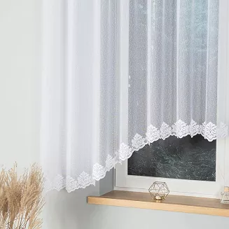 Firanka żakardowa gotowa na żabki ŻAKLINA 400x160 biała
