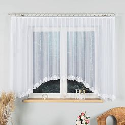 Firanka żakardowa gotowa na żabki ŻAKLINA 400x160 biała