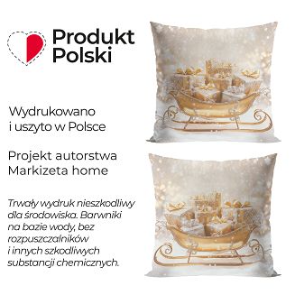 ZŁOTE SANIE Poszewka dekoracyjna VELVET, 40x40cm, kolor 001 biało-złoty PBN370/POP/001/040040/1