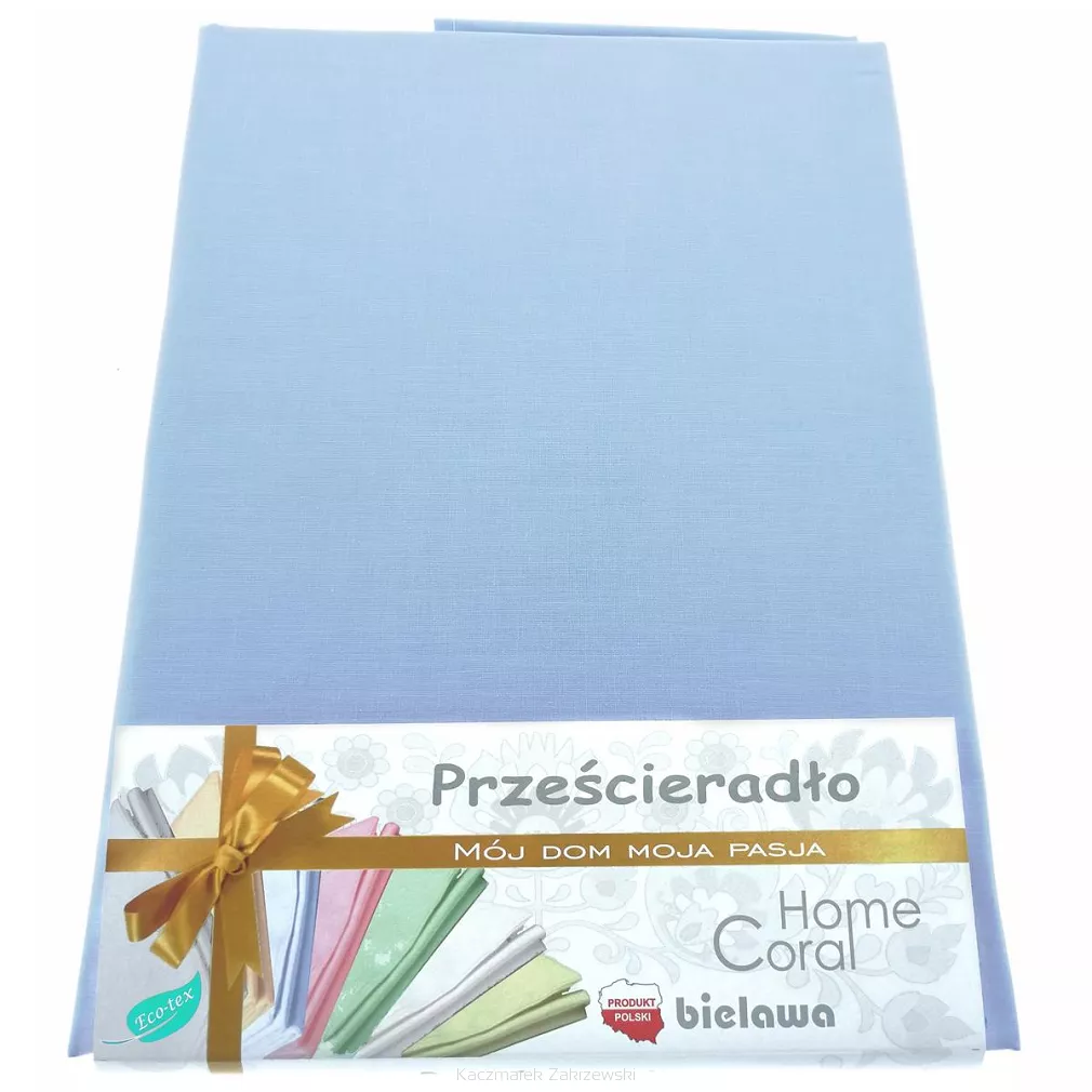 Prześcieradło bawełniane bez gumki 200x220 rubin błękitne