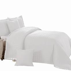 Narzuta dekoracyjna CHECKER 160x220 bawełniana biała