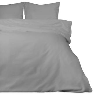 Pościel satyna bawełniana 200x220 jednobarwna popielata