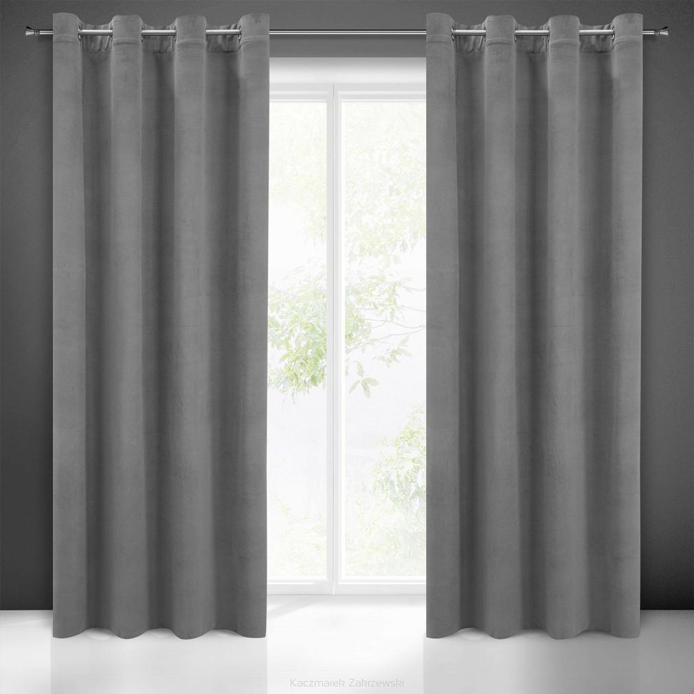 Zasłona gotowa na przelotkach MILO 140x250 Eurofirany stalowy