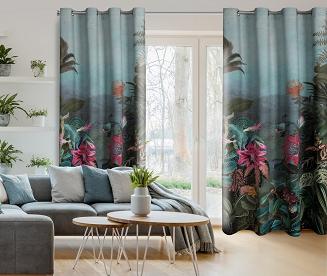 Zasłona gotowa na przelotkach ALINE Eurofirany ciemnozielony