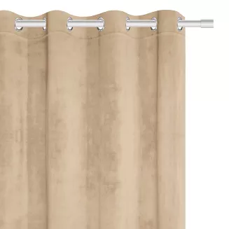 Beżowa Zasłona Welurowa 140x250 Velvet Soft