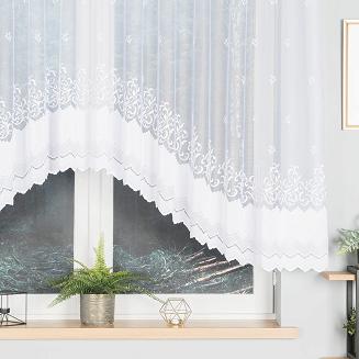 Firanka żakardowa gotowa na żabki GENOWEFA 350x140 biała