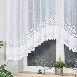 Firanka żakardowa gotowa na żabki GENOWEFA 350x140 biała