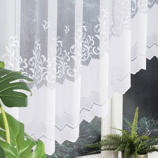 Firanka żakardowa gotowa na żabki GENOWEFA 350x140 biała
