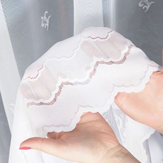Firanka żakardowa gotowa na żabki GENOWEFA 350x140 biała