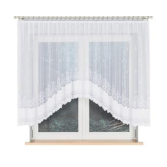 Firanka żakardowa gotowa na żabki GENOWEFA 350x140 biała