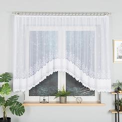 Firanka żakardowa gotowa na żabki GENOWEFA 350x140 biała