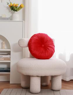 Poszewka dekoracyjna Soft welurowa czerwona okrągła