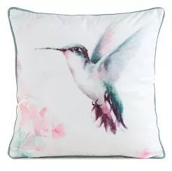 Poszewka dekoracyjna VELVET 45x45 Eurofirany kremow pudrowa turkusowy koliber