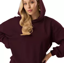 Bawełniana bluza dresowa z kapturem Babell kod 3010 bordowa