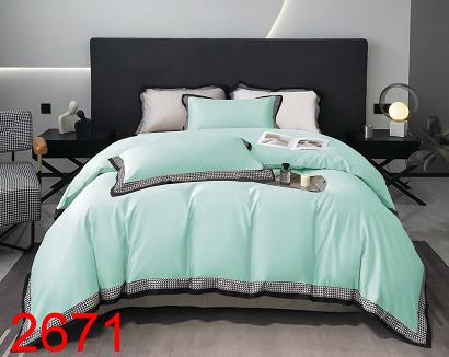 Pościel 160x200 jednobarwna miętowa wzorzysta plisa falbana