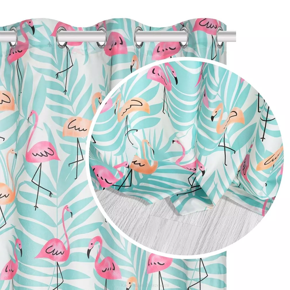 Miętowa Zasłona Do Salonu 140x250 FLAMINGOVE