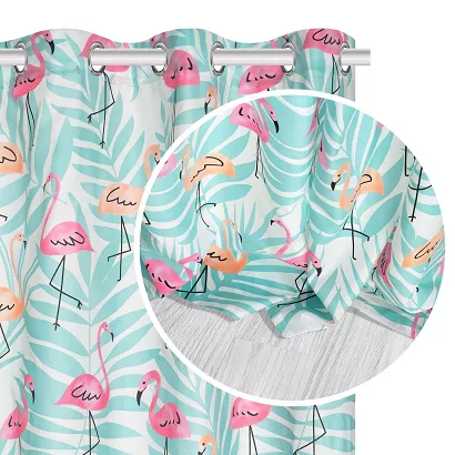 Zasłona gotowa na przelotkach FLAMINGLOVE 140x250 miętowa flamingi