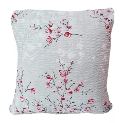 Poszewka z kory 70x80 szara różowa kwiat wiśni sakura