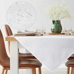 Obrus dekoracyjny wodoodporny KATE 145x300 Eurofirany biały strukturalna faktura
