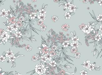 Szlafrok damski LUNA kod 390 zielony w różowe kwiaty