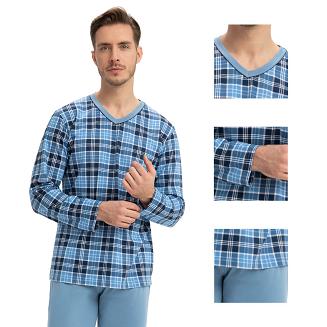 Piżama męska LUNA kod 795 w serek niebieski