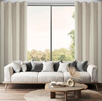 Zasłona gotowa na przelotkach VANI 140x250 Eurofirany jasnobeżowy