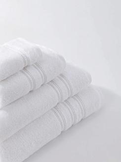 Ręcznik bambusowy Harmony 100x150 biały ze srebrną bordiurą