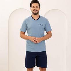 Piżama męska REGINA kod 504  niebieski