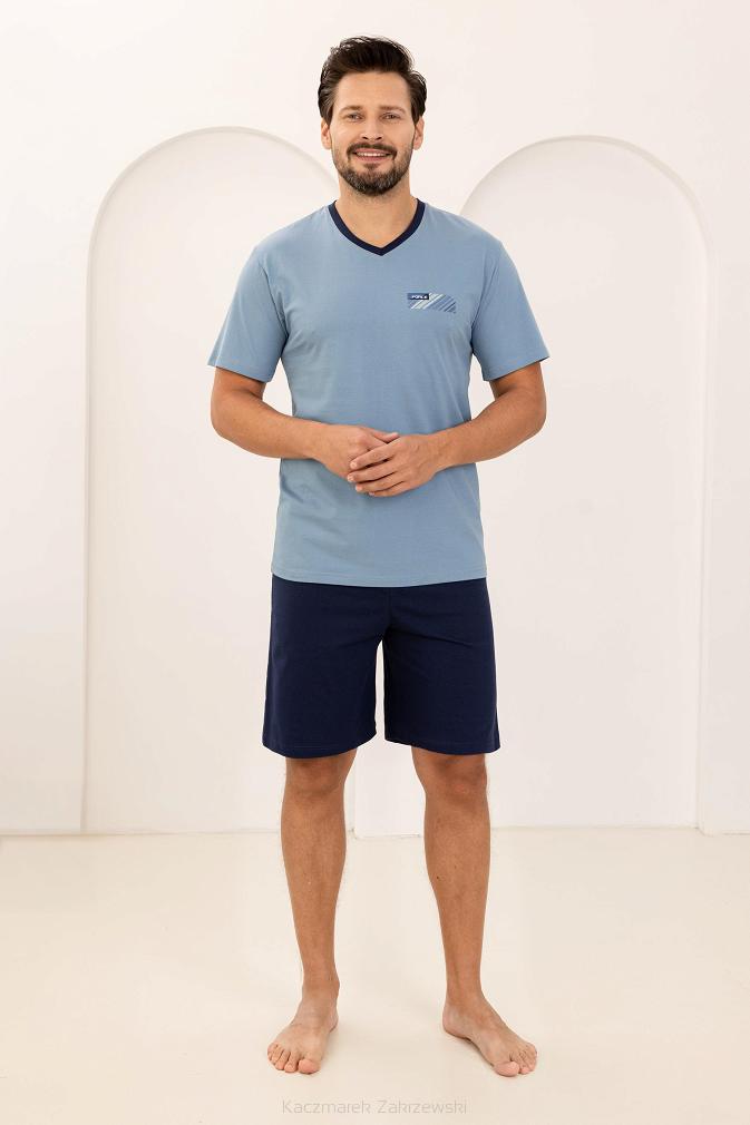 Piżama męska REGINA kod 504  niebieski