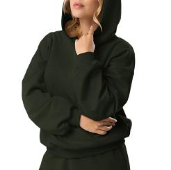 Bawełniana bluza dresowa z kapturem Babell kod 3010 ciemnozielona